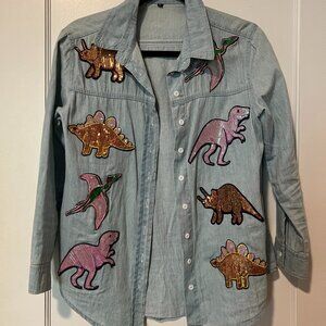 Dinosaur Aplique Denim Shirt